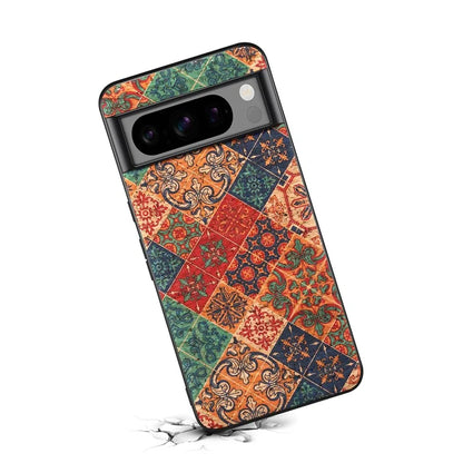 For Google Pixel 6 Flower Pattern Phone Case Leather+PC+TPU Protective Cover