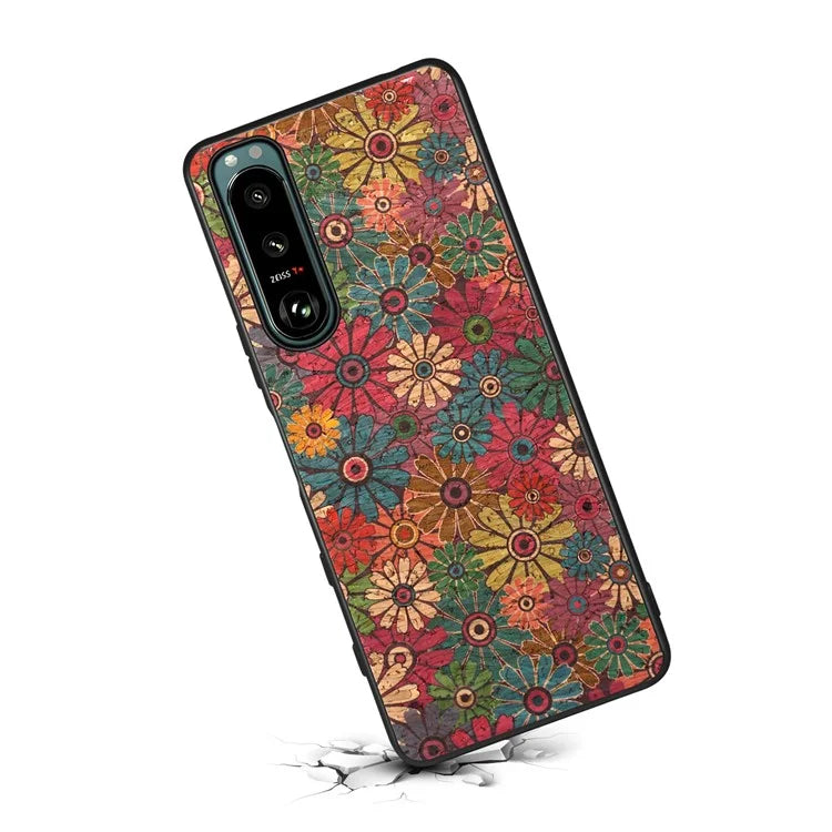 For Sony Xperia 5 III 5G Case Shock-Absorbing Phone Cover with Flower Pattern