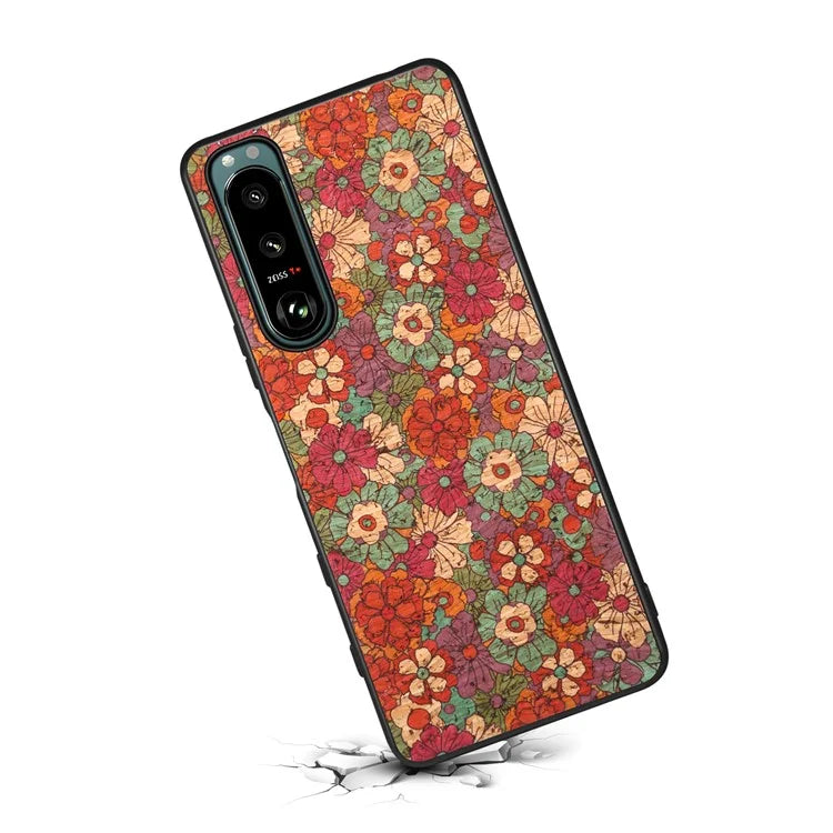 For Sony Xperia 5 III 5G Case Shock-Absorbing Phone Cover with Flower Pattern