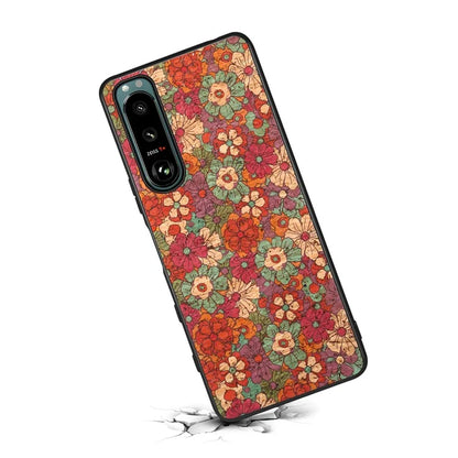 For Sony Xperia 5 III 5G Case Shock-Absorbing Phone Cover with Flower Pattern