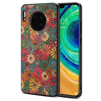 For Huawei Mate 30 Pro 4G / 5G Case PU Leather Floral Pattern Phone Back Cove