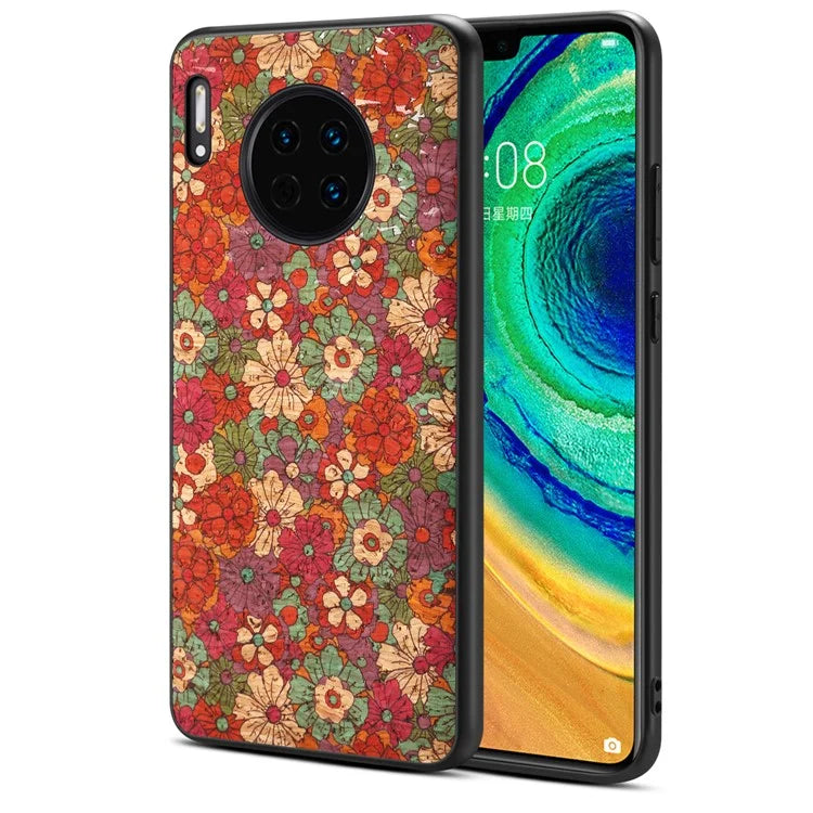 For Huawei Mate 30 Pro 4G / 5G Case PU Leather Floral Pattern Phone Back Cove