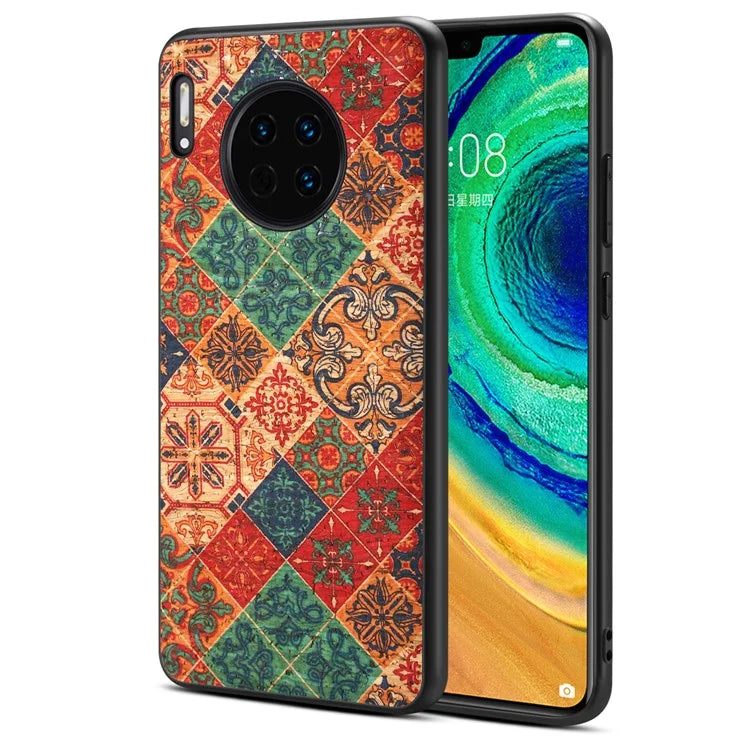 For Huawei Mate 30 Pro 4G / 5G Case PU Leather Floral Pattern Phone Back Cove