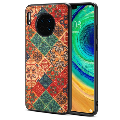 For Huawei Mate 30 Pro 4G / 5G Case PU Leather Floral Pattern Phone Back Cove