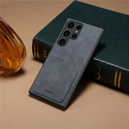 DENIOR For Samsung Galaxy S24 Ultra Case Retro Style 2 Card Holders Phone Back Cover