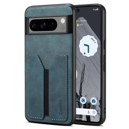 DENIOR For Google Pixel 8 Pro Case PU Leather Phone Back Cover with Elastic Card Holder