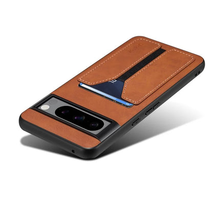 DENIOR For Google Pixel 8 Pro Case PU Leather Phone Back Cover with Elastic Card Holder