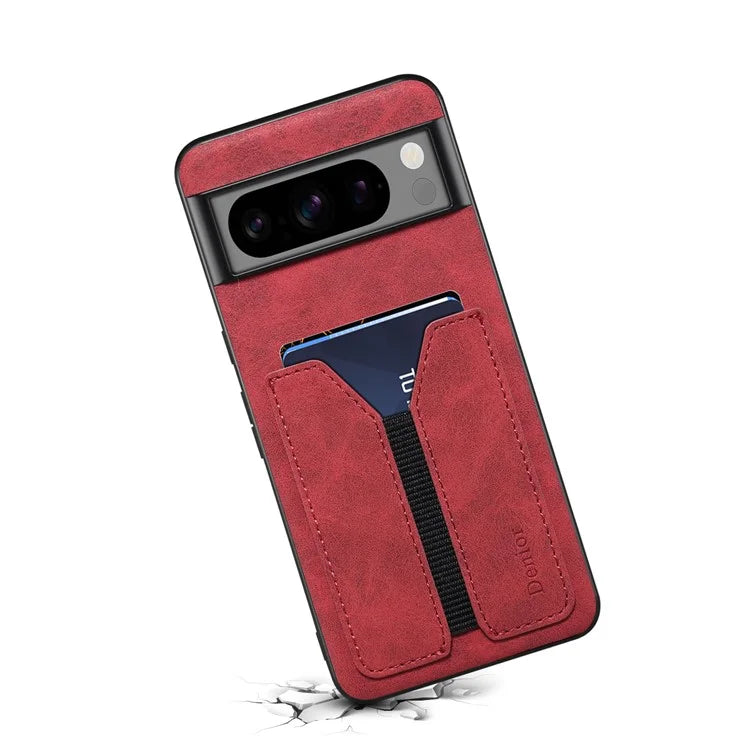 DENIOR For Google Pixel 8 Pro Case PU Leather Phone Back Cover with Elastic Card Holder