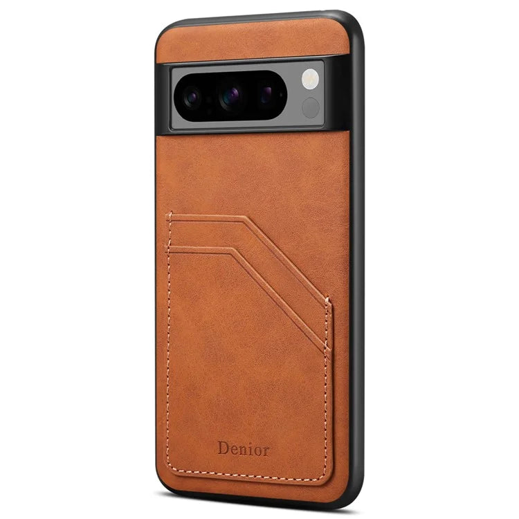 DENIOR For Google Pixel 8 Pro Cell Phone Case Retro Dual Card Slots Back Shell