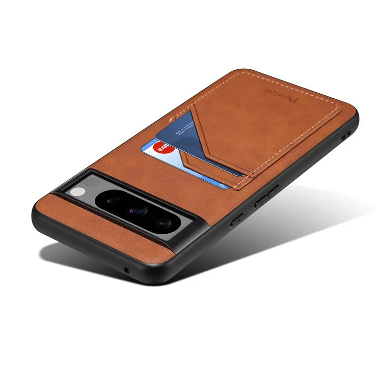 DENIOR For Google Pixel 8 Pro Cell Phone Case Retro Dual Card Slots Back Shell