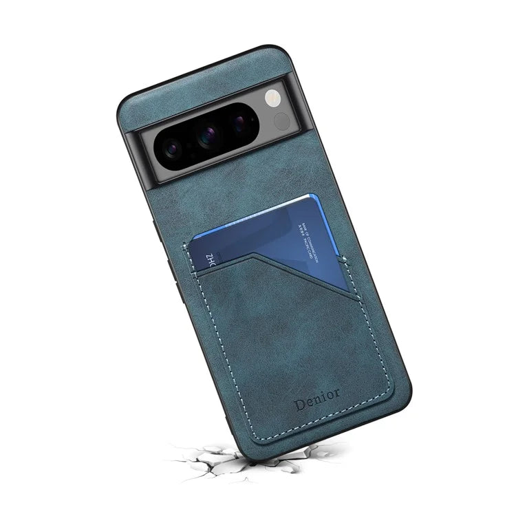 DENIOR For Google Pixel 8 Pro Cell Phone Case Retro Dual Card Slots Back Shell