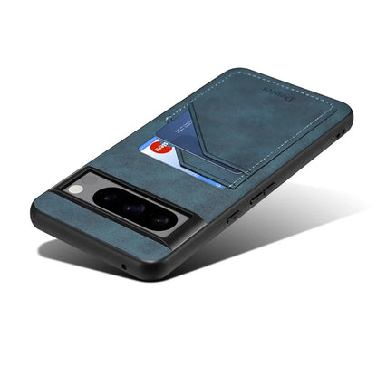 DENIOR For Google Pixel 8 Pro Cell Phone Case Retro Dual Card Slots Back Shell