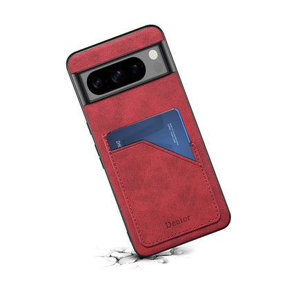DENIOR For Google Pixel 8 Pro Cell Phone Case Retro Dual Card Slots Back Shell