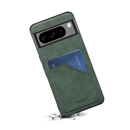 DENIOR For Google Pixel 8 Pro Cell Phone Case Retro Dual Card Slots Back Shell