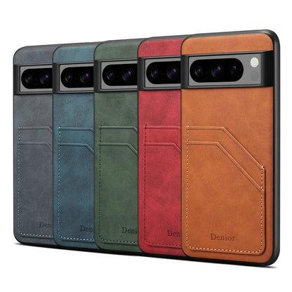 DENIOR For Google Pixel 8 Pro Cell Phone Case Retro Dual Card Slots Back Shell