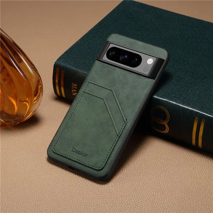 DENIOR For Google Pixel 8 Pro Cell Phone Case Retro Dual Card Slots Back Shell