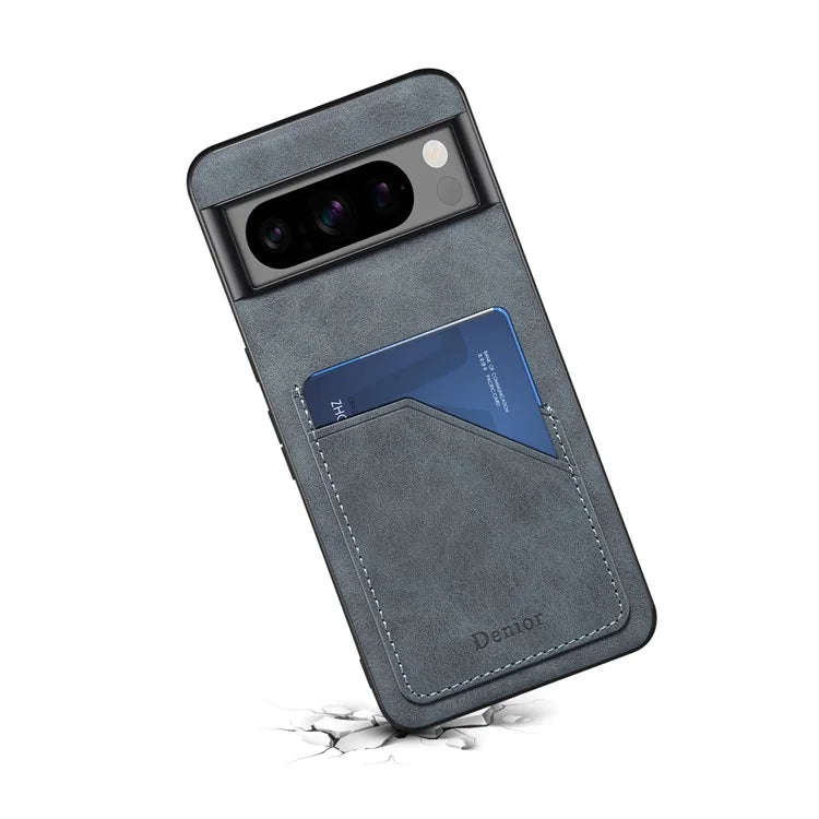 DENIOR For Google Pixel 8 Pro Cell Phone Case Retro Dual Card Slots Back Shell