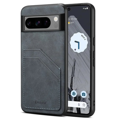 DENIOR For Google Pixel 8 Pro Cell Phone Case Retro Dual Card Slots Back Shell