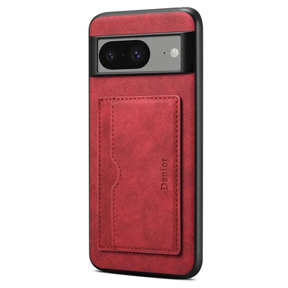 DENIOR For Google Pixel 8 Case Retro Leather+TPU+PC Card Holder Phone Cover