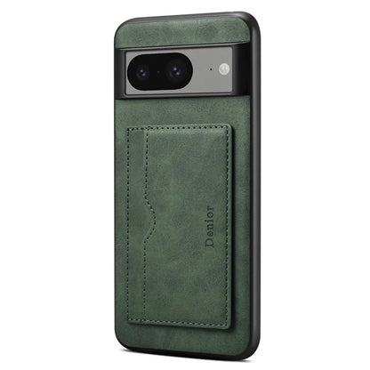 DENIOR For Google Pixel 8 Case Retro Leather+TPU+PC Card Holder Phone Cover