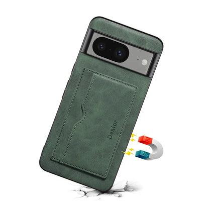 DENIOR For Google Pixel 8 Case Retro Leather+TPU+PC Card Holder Phone Cover