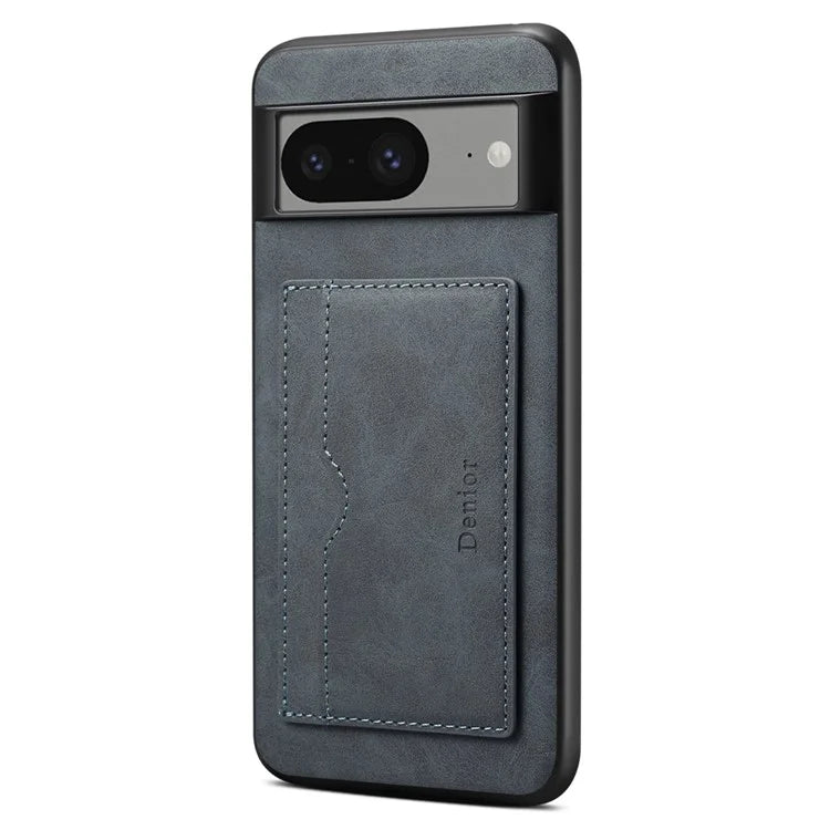 DENIOR For Google Pixel 8 Case Retro Leather+TPU+PC Card Holder Phone Cover
