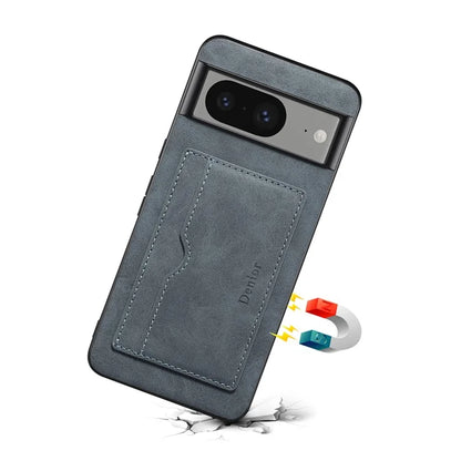 DENIOR For Google Pixel 8 Case Retro Leather+TPU+PC Card Holder Phone Cover