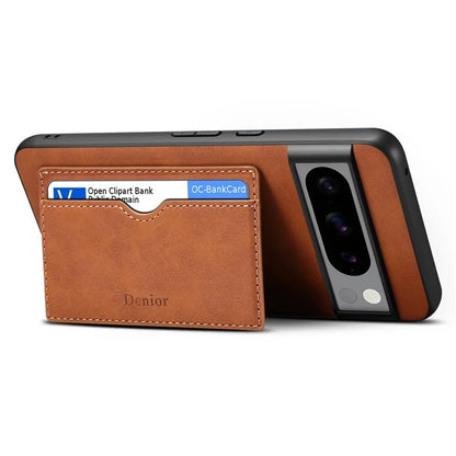 DENIOR For Google Pixel 8 Pro Case Leather+TPU+PC Kickstand Protective Cover