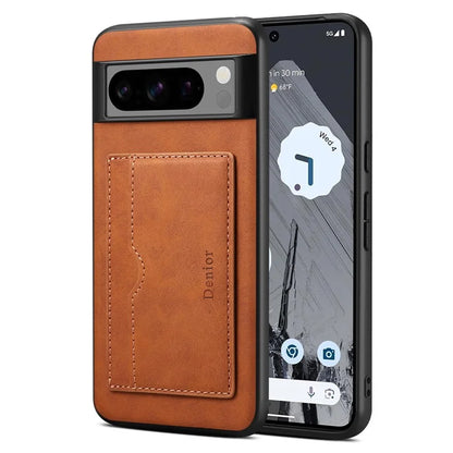 DENIOR For Google Pixel 8 Pro Case Leather+TPU+PC Kickstand Protective Cover