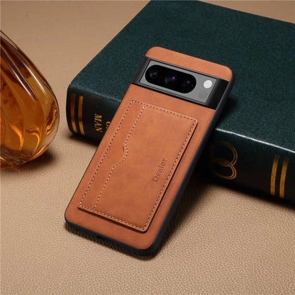 DENIOR For Google Pixel 8 Pro Case Leather+TPU+PC Kickstand Protective Cover