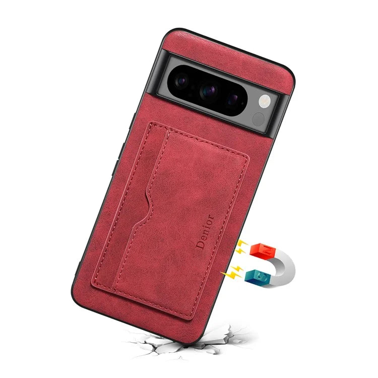 DENIOR For Google Pixel 8 Pro Case Leather+TPU+PC Kickstand Protective Cover