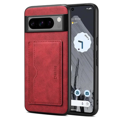DENIOR For Google Pixel 8 Pro Case Leather+TPU+PC Kickstand Protective Cover