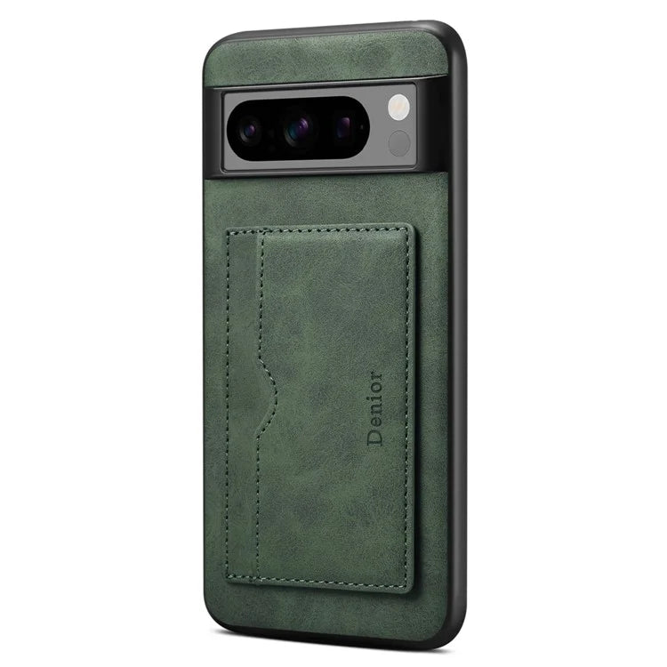DENIOR For Google Pixel 8 Pro Case Leather+TPU+PC Kickstand Protective Cover