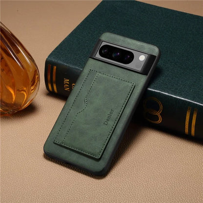 DENIOR For Google Pixel 8 Pro Case Leather+TPU+PC Kickstand Protective Cover