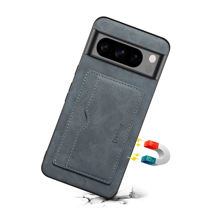 DENIOR For Google Pixel 8 Pro Case Leather+TPU+PC Kickstand Protective Cover