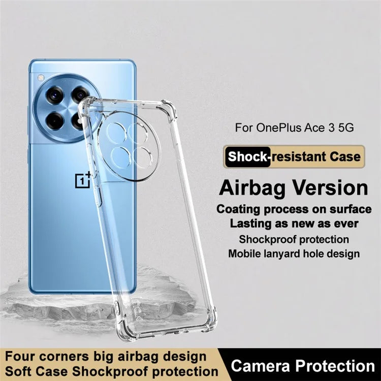 IMAK For OnePlus Ace 3 5G / 12R 5G TPU Case HD Clear Fully Wrapped Back Shell