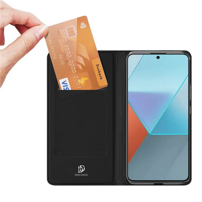 DUX DUCIS Skin Pro Series For Xiaomi Redmi Note 13 Pro 5G / Poco X6 5G Case Leather Flip Stand Card Holder Cover