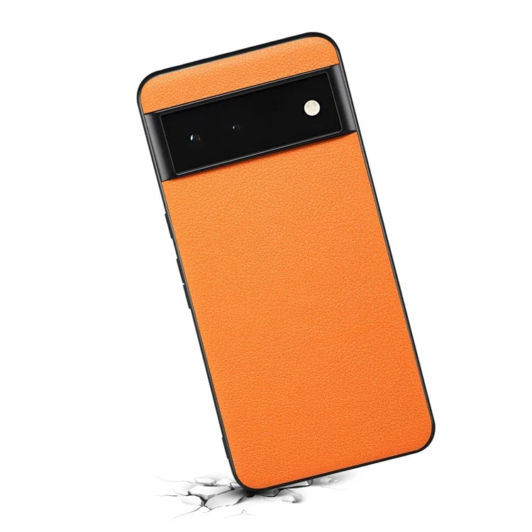 For Google Pixel 6 Phone Case PU Leather+PC+TPU Cover Calf Texture