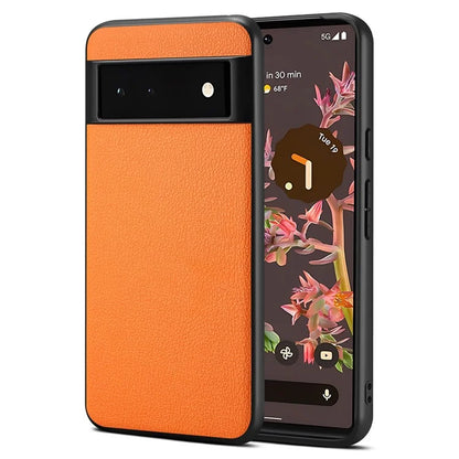 For Google Pixel 6 Phone Case PU Leather+PC+TPU Cover Calf Texture