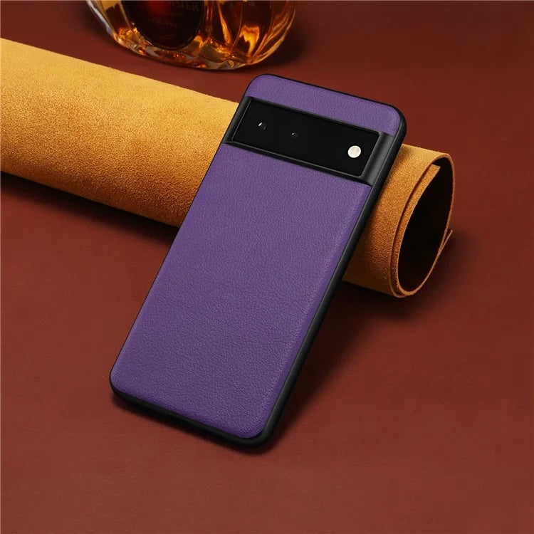 For Google Pixel 6 Phone Case PU Leather+PC+TPU Cover Calf Texture