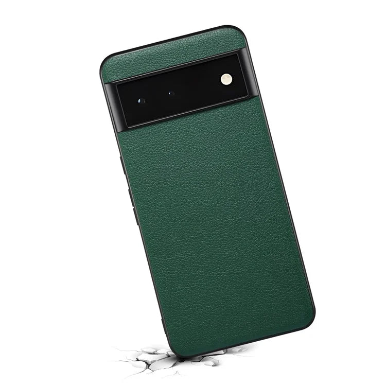 For Google Pixel 6 Phone Case PU Leather+PC+TPU Cover Calf Texture