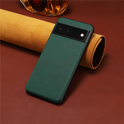 For Google Pixel 6 Phone Case PU Leather+PC+TPU Cover Calf Texture