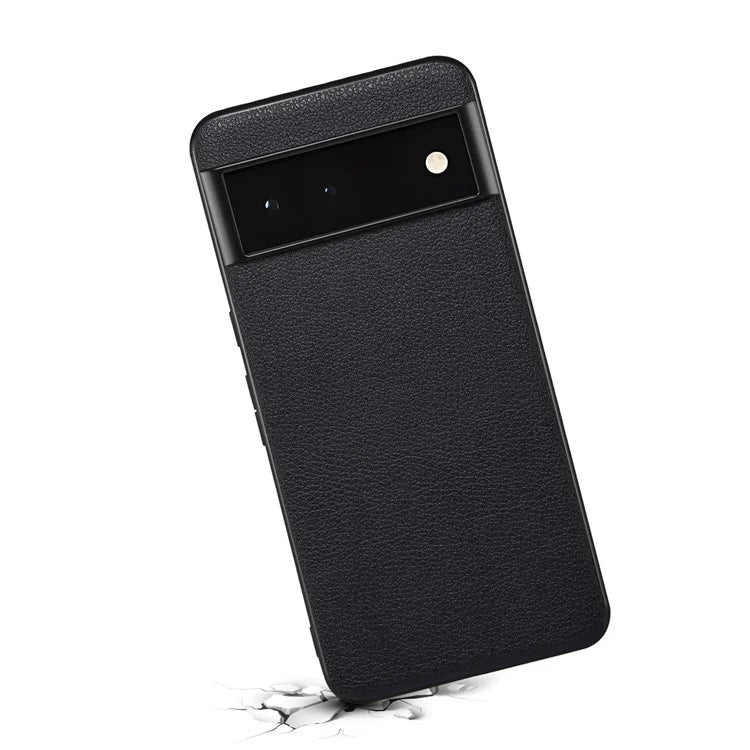 For Google Pixel 6 Phone Case PU Leather+PC+TPU Cover Calf Texture