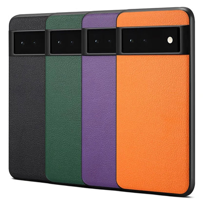 For Google Pixel 6 Phone Case PU Leather+PC+TPU Cover Calf Texture