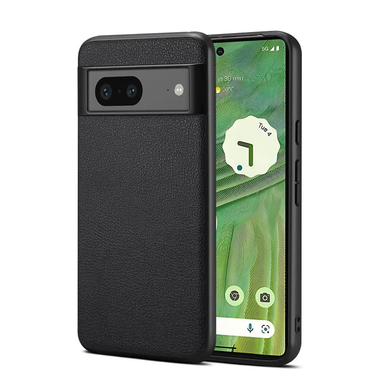 For Google Pixel 7a Phone Case PU Leather Coated PC+TPU Shockproof Cover