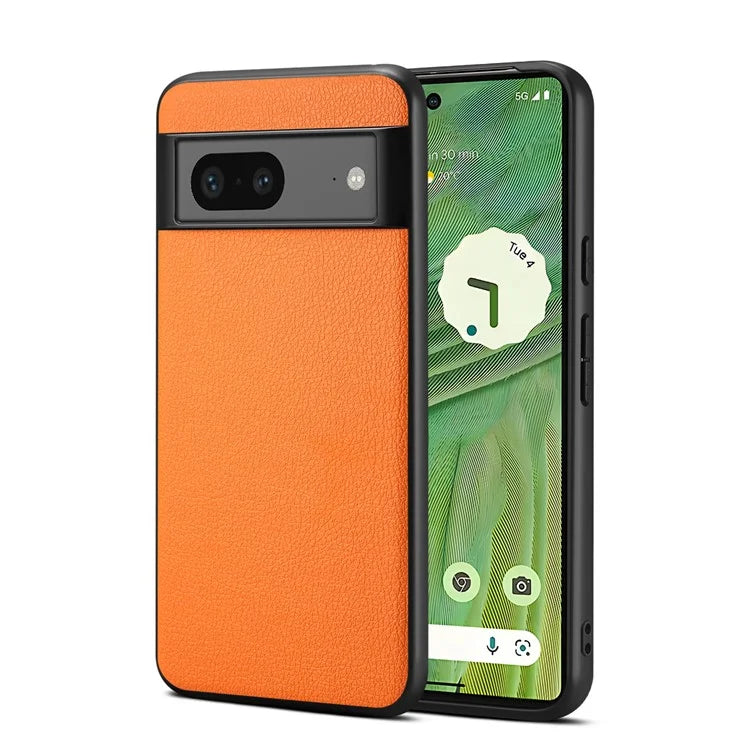 For Google Pixel 7a Phone Case PU Leather Coated PC+TPU Shockproof Cover