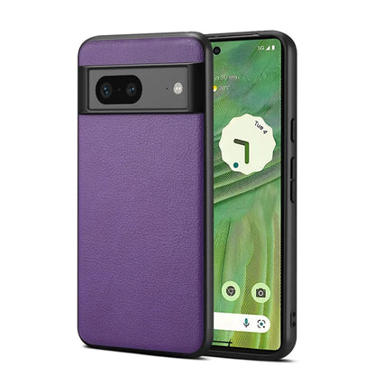 For Google Pixel 7a Phone Case PU Leather Coated PC+TPU Shockproof Cover