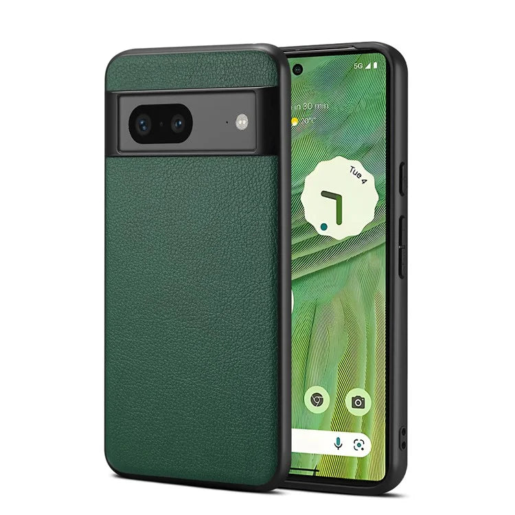 For Google Pixel 7a Phone Case PU Leather Coated PC+TPU Shockproof Cover