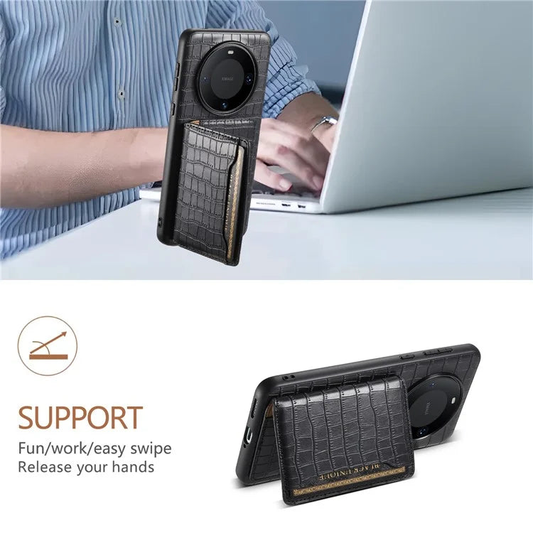 For Huawei Mate 60 Pro / Mate 60 Pro+ Phone Case Crocodile Texture Protective Cover with Card Holder