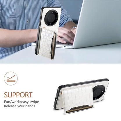 For Huawei Mate 60 Pro / Mate 60 Pro+ Phone Case Crocodile Texture Protective Cover with Card Holder